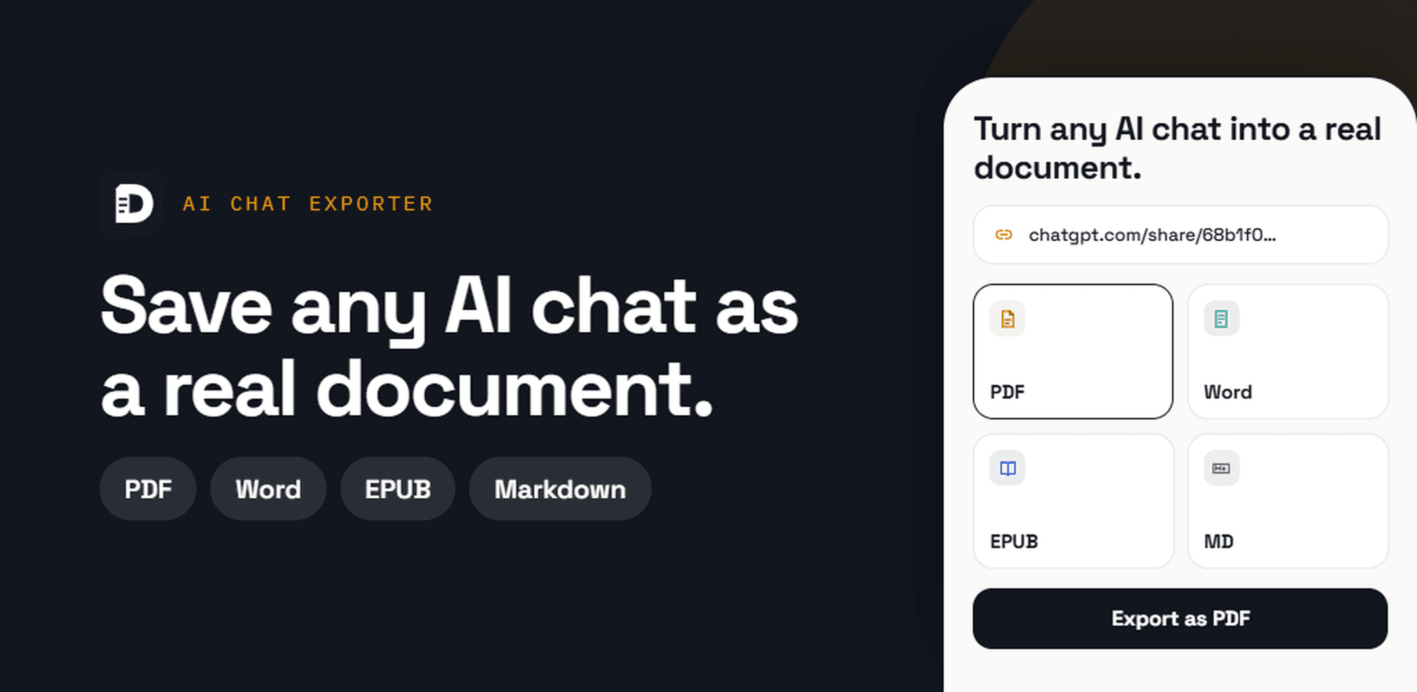 AI chat exporter mobile app for chatgpt, gemini, claude