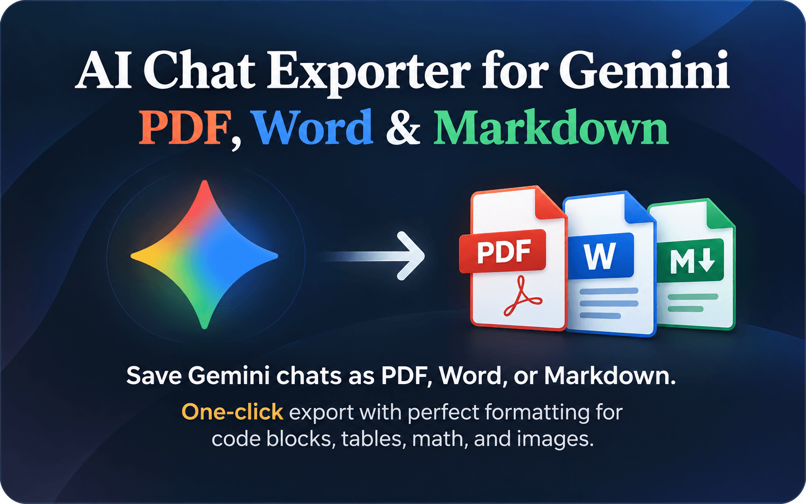 gemini to pdf, word and markdown